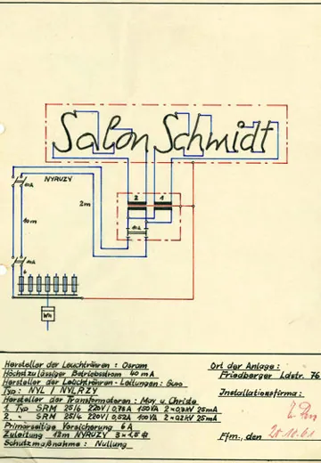 Skizze Leuchtreklame